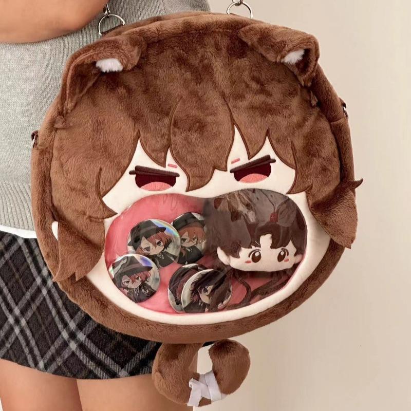 Bungo Stray Dogs Anime Itabag Plush Badge Display Backpack Cute Student School Shoulder Bag Gift