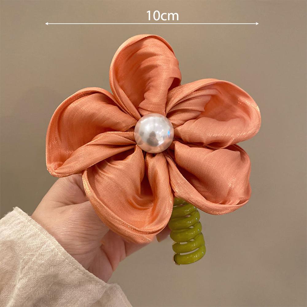 Wysokoelastyczna Gumka do Włosów z Kwiatem Kucyk Spiralna Gumka do Włosów Koreańska Gumka do Włosów Kucyk Kobieta