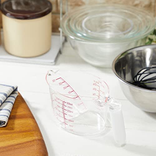 Pearl Metal Heat-Resistant Measuring Cup, 300ml, White/Natural, Universal Design, Made in Japan, C-521