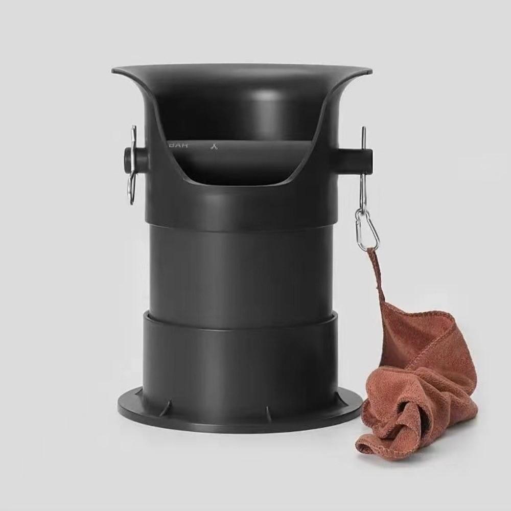 Anti Slip Powder Coffee Knock Box Beveled Residue Floor-mounted Dump Bin Bucket With Cleaning Cloth 30 x 23 cm