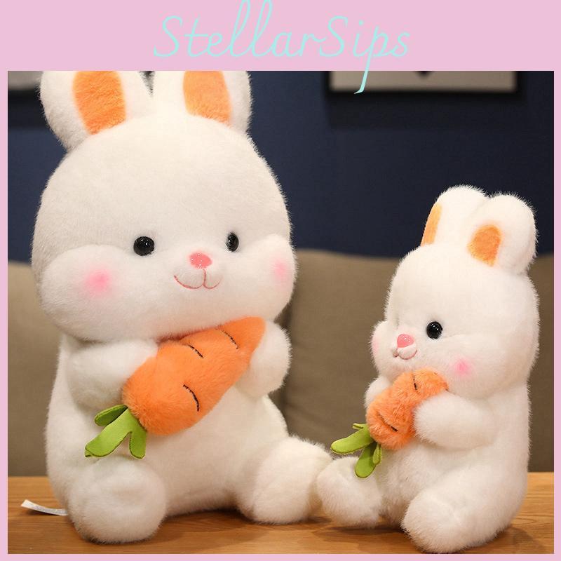 Short Endearing Plush Bunny With Carrot  Kids Perfect Birthday Gift Celebrations