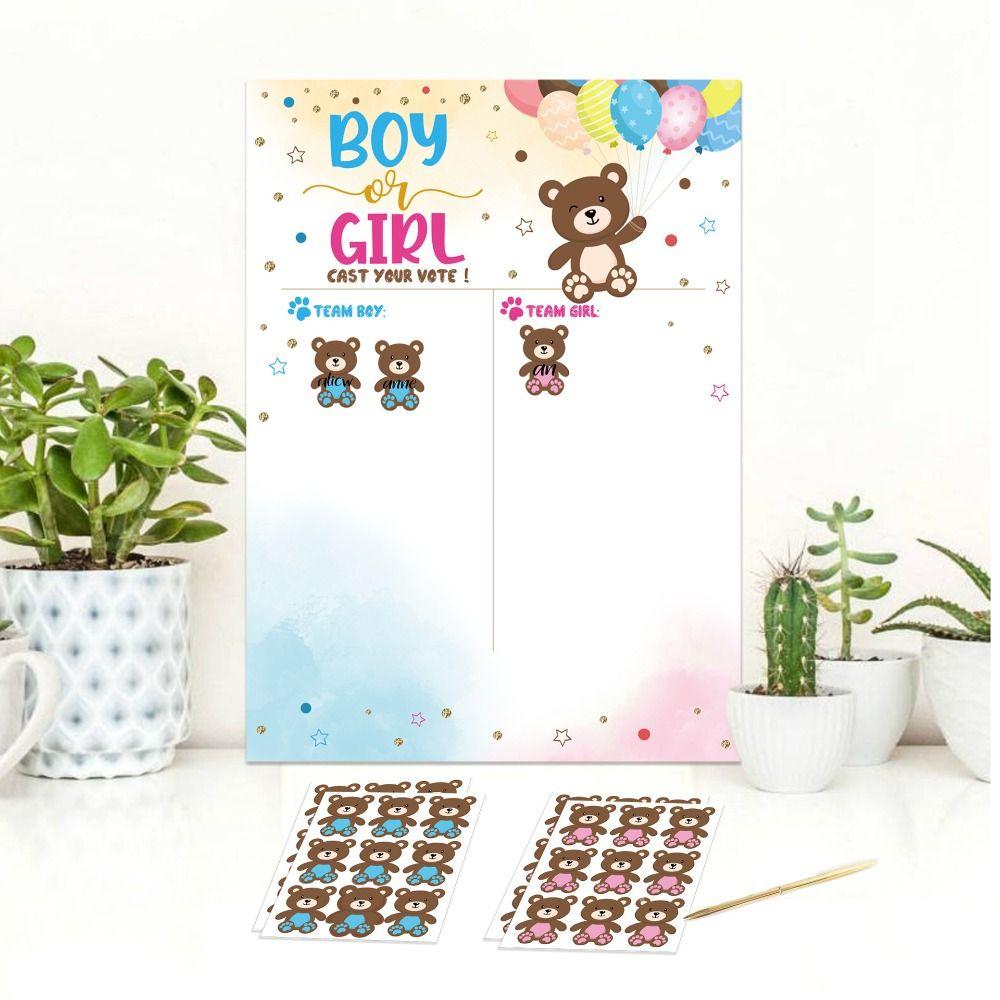 Paper Gender Revealed Voting Game Festive He or She Poster Board Boy or Girl Poster Board Boy Girl