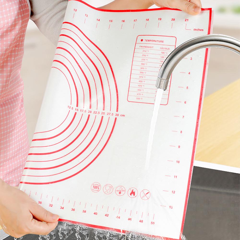 Nadměrná 60cm silikonová podložka na hnětení, válcování, nepřilnavé cukrářské nástroje, palačinky, těsto na pizzu, nepřilnavá silikonová podložka pro vaření v kuchyni