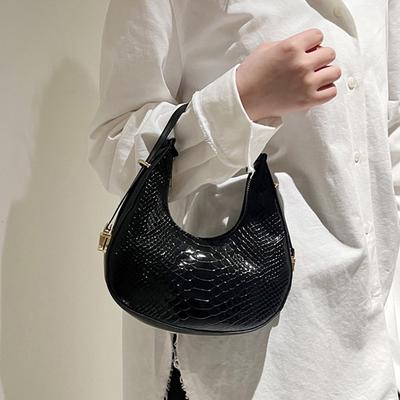 Borse da Donna di Lusso Design Serpentine Hobo Design Piccola Borsa a Mano Moda Borsa a Spalla Sottobraccio Pelle PU Laser Mezza Luna Borse
