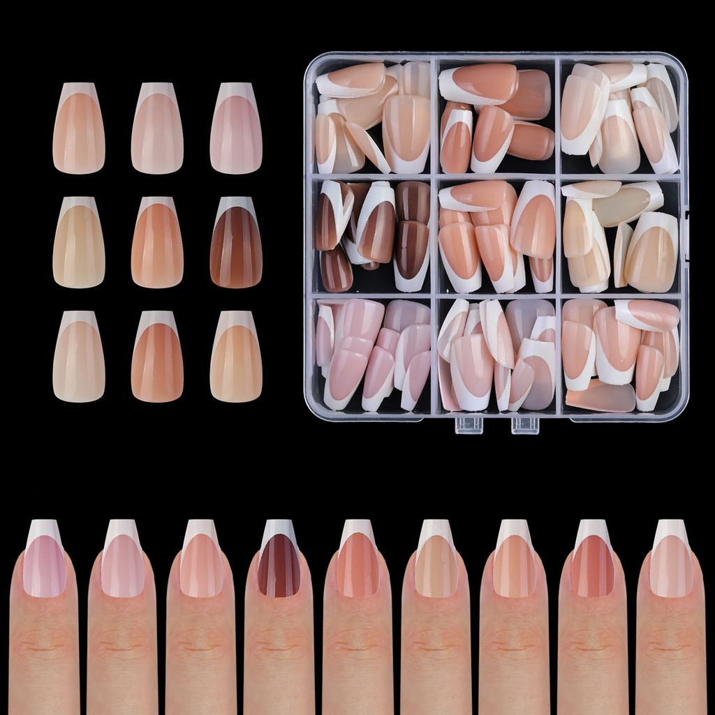 

135Pcs/Box 3 In 1 French Press On Nails Mixed Color Fake Nail Pathes Quick Manicure DIY Design Tool
