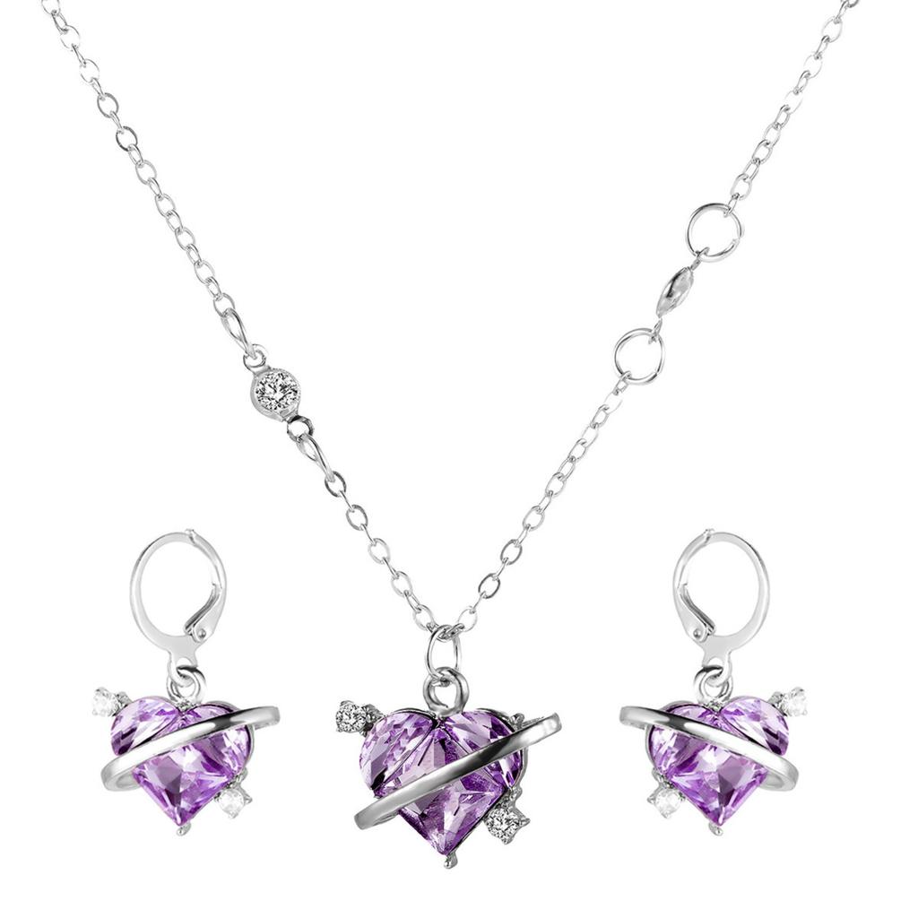 Love Planet Earrings And Necklace Set Women's Personality Jewelry Set