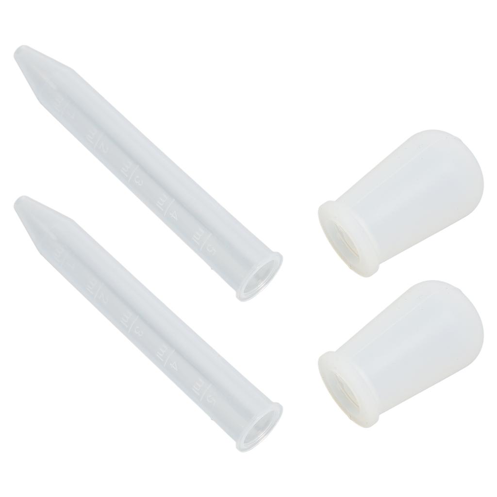 2pcs Liquid Dropper 5ml Capacity Safe Reliable Light Weight Compact Portable Pipettes for Scientific ExperimentsWhite