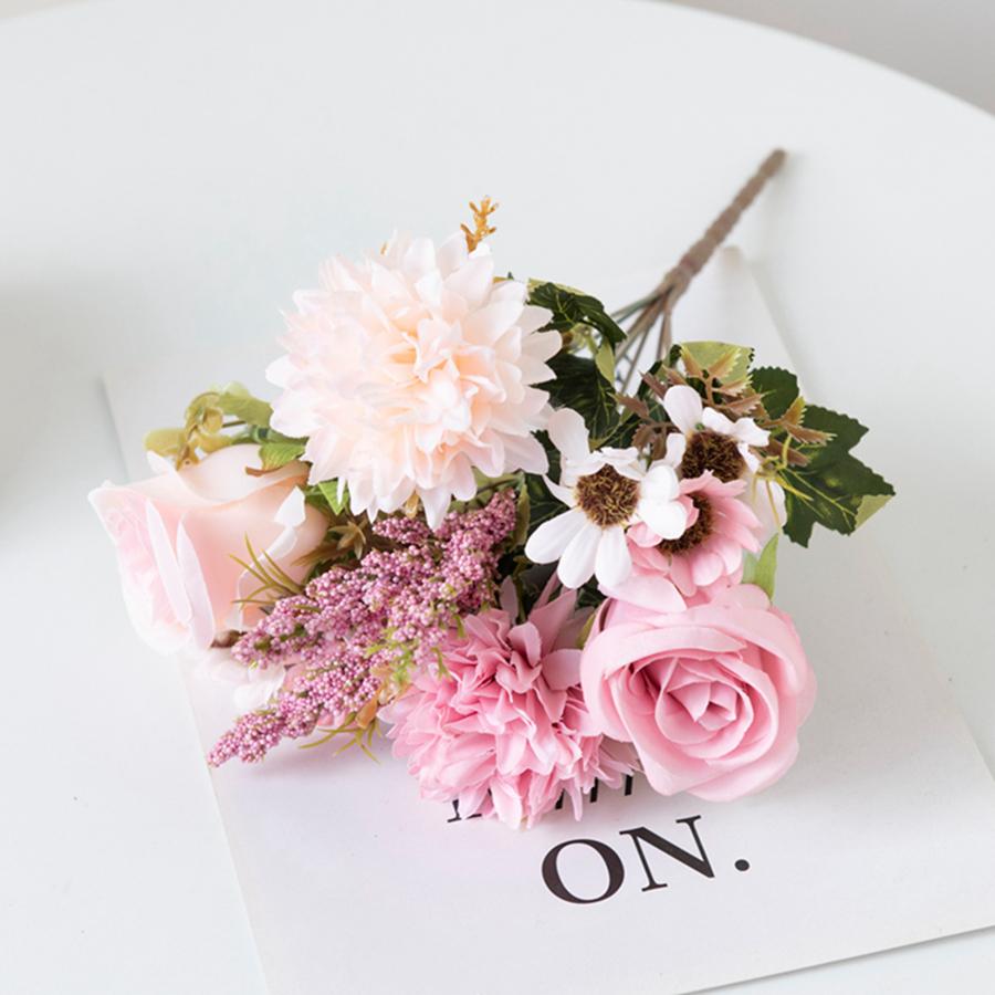 

Искусственный цветок шелковый шар ромашка роза сделай сам свадебный букет для невесты фестиваль вечеринка на открытом воздухе садовая арка домашний рождественский декор венок розовый