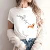 Cute Puppy Printed Tshirt   Casual and Fashionable Womens Short Sleeved Round Neck Daily Versatile Tshirt