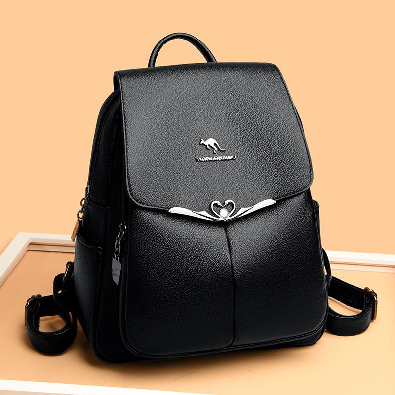 Dámský cestovní batoh Kožená perlová školní taška