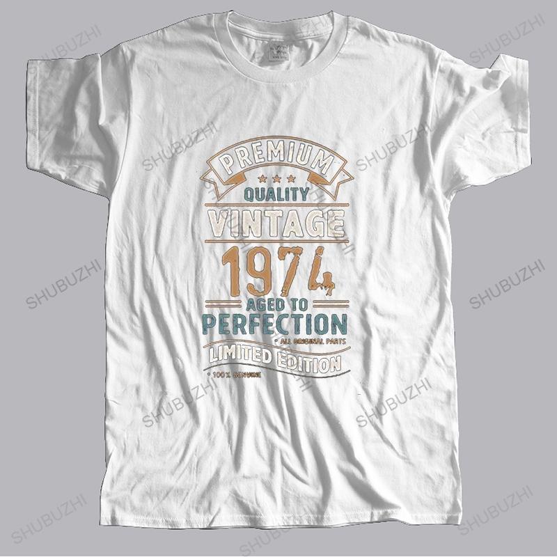 Mens luxury tshirt Vintage Year 1974 Limited Edition 43rd Birthday Mens Funny TShirt 43 Year Old T Shirt Summer Tops Tees S