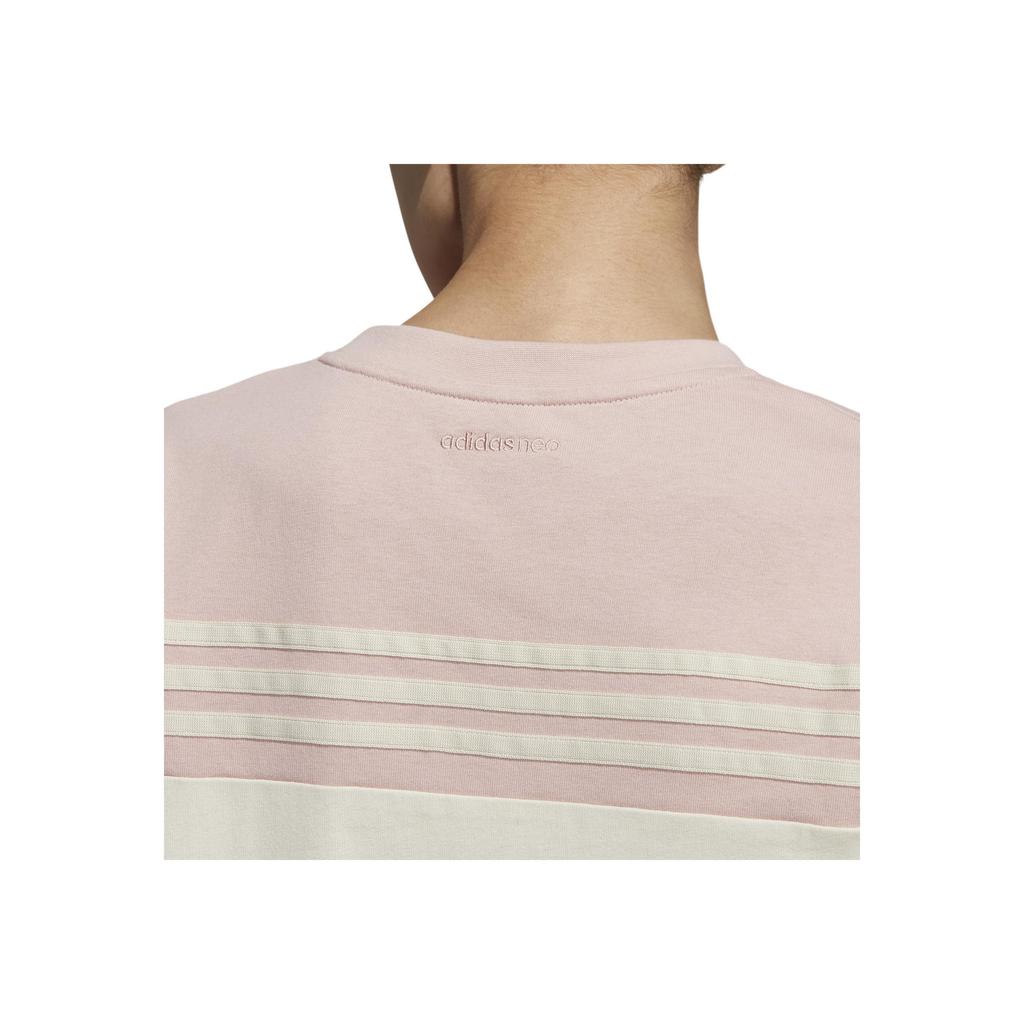 Adidas Neo Aug Tee 3 Logo Print Loose Home Sports Short Sleeve T-Shirt Women Tops Off-White H18592