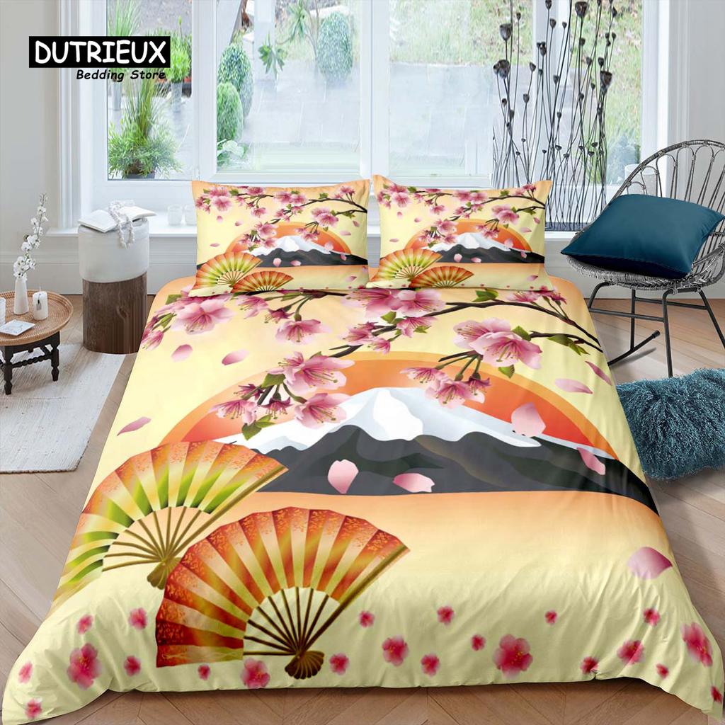 Comforter Home Living Luxury 3D Sakura Blossom Print 2/3Pcs Soft And Kids Bedding Set Queen And King Eu/Us/Au Size
