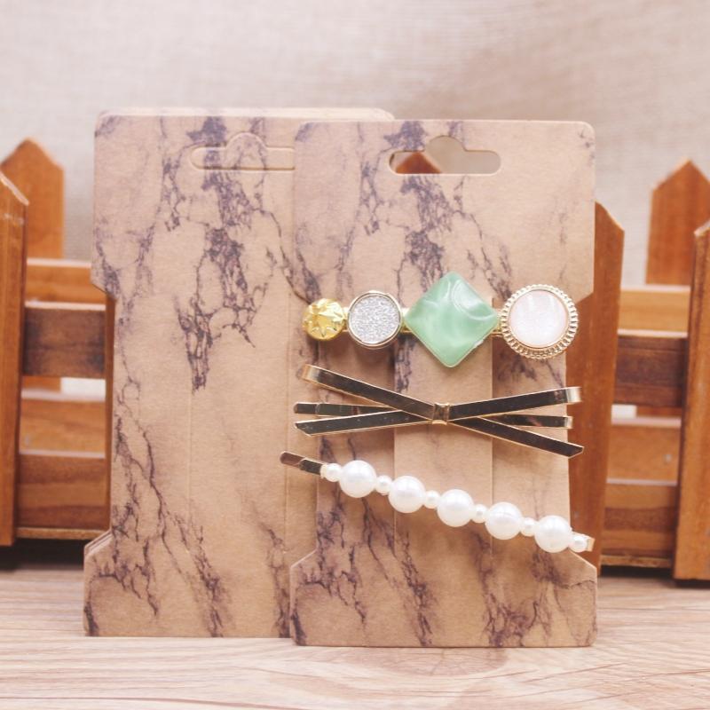 50 Pcs 11.5x6.5cm Square White/brown Hair Card Jewelry Bag Hair Card Black Blank Paper Hair Card or Jewelry Display Card