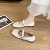 [Youshilai] Retro Temperament Square Head Loafers Women's 2025 Spring New Shallow Mouth Word with Mary Jane Shoes