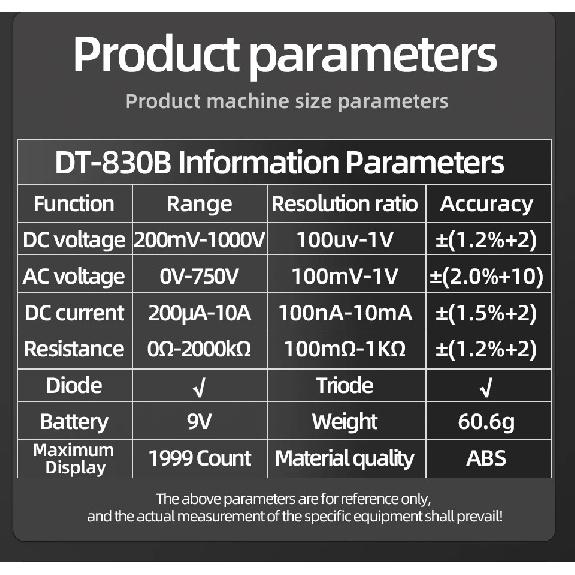 ANENG DT830B Digital Multimeter + BT167 Battery Tester Combo 1999 Counts AC DC Voltage Current Resistance Tester Tool Set