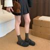 2025 New Korean Version Round Head Belt Buckle Thick-soled Woven Outer Wear Boken Bag Head Lazy Outer Wear Women's Shoes
