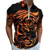 Casual Short-sleeve Polo with Rainbow Stripe Details, Trendy Men's Top.
