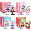 Keeppley Building Block My Melody Kuromi Cinnamoroll Action Figure Crystal Ball Music Box Toy Christma Gift