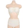 Korean-Style One-Shoulder Push-Up Bikini with High-Waisted Pants: Solid Color and Sexy Split Design