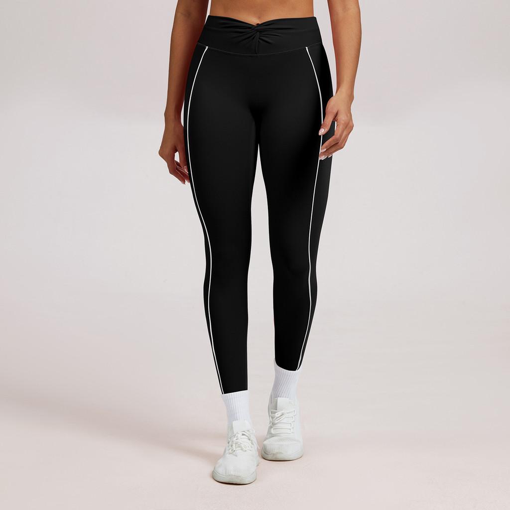 High Waist Yoga Pants With Knitted Nylon Fabric For Fitness And Running For Women