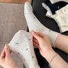 Floral-patterned Socks for Ladies In Spring and Summer, Lightweight, Sweat-absorbent, Breathable Short Tube, Chiffon Top