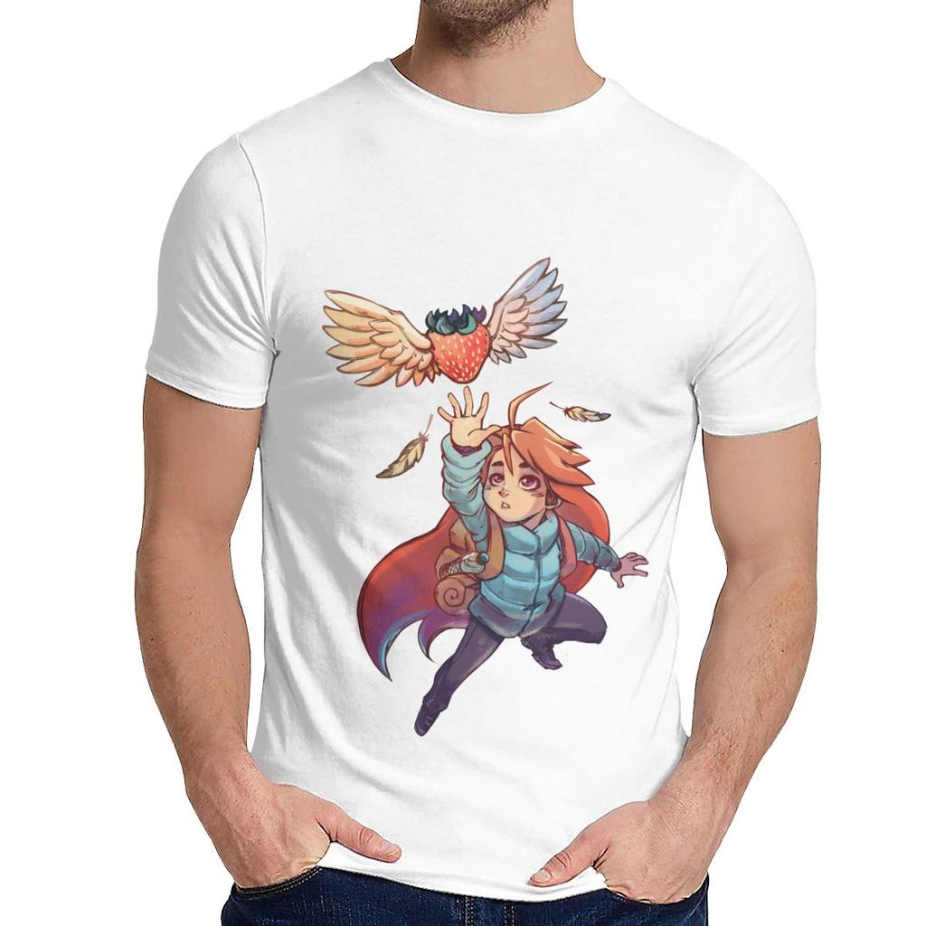 For Male T Shirt Madeline Strawberry Celeste Humor Soft Picture Custom Crewneck Cartoon Print Tee Shirt