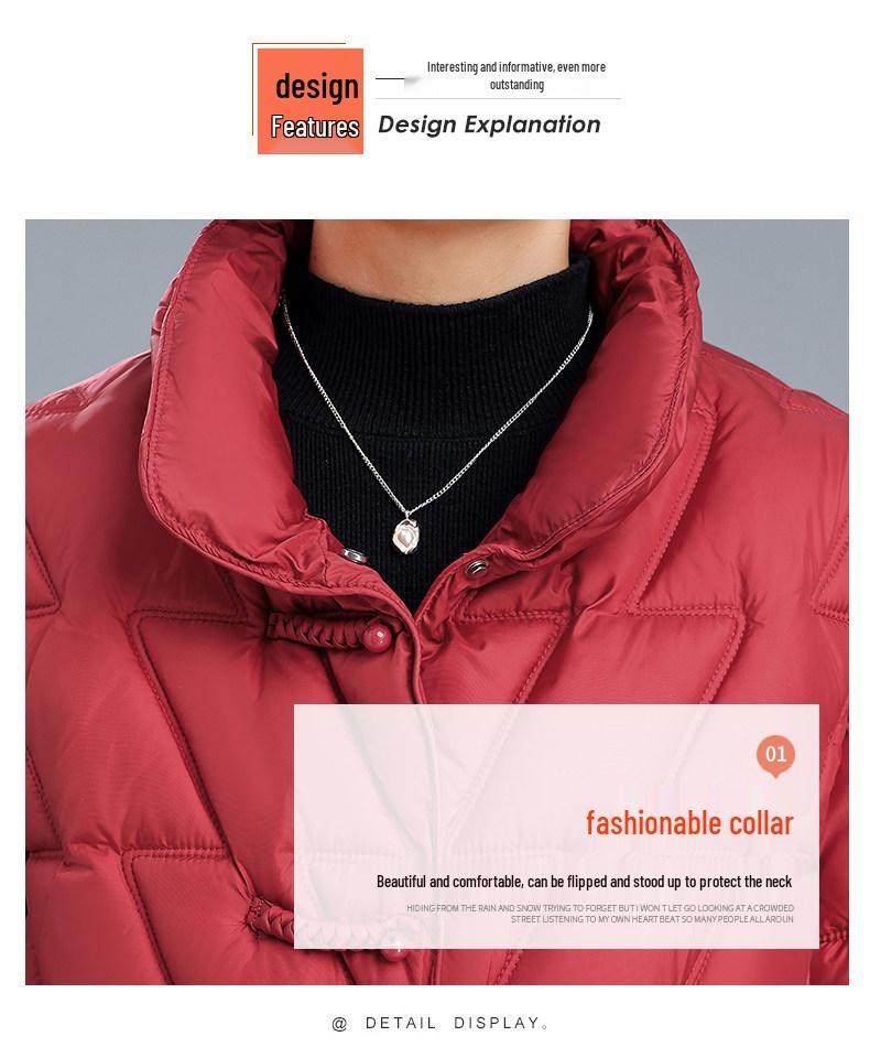 Hengyuanxiang Women's Red Winter 2025 Cotton Padded Jacket for Middle-aged and Elderly