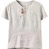 Cotton and Linen Embroidered T-shirt Retro Women's Clothing Summer New Loose Casual Top Short-sleeved Shirt