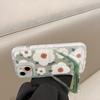 White Floral Folding Holder Stand Phone Case For Iphone 14 Pro Max 13 11 12 14 Plus Soft Silicone Cover Bumper
