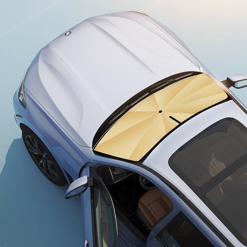 Black Gold Titanium Car Sunshade - Front Windshield Heat Insulation Sun Protection