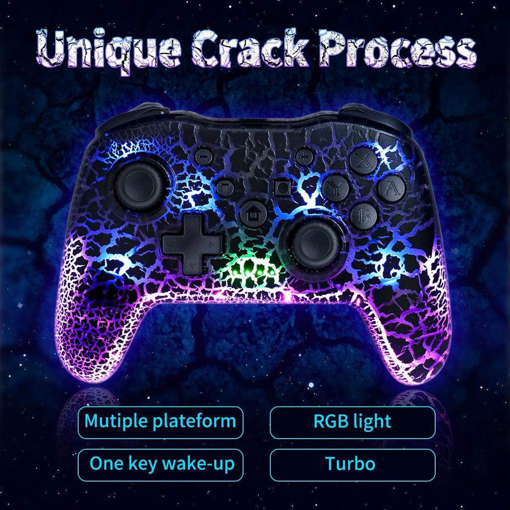RGB Wireless Gamepad CRACK PROCESS for Nintendo Switch TV Box PS3 Joystick Controller Six Axis Gyroscope Dual Vibration