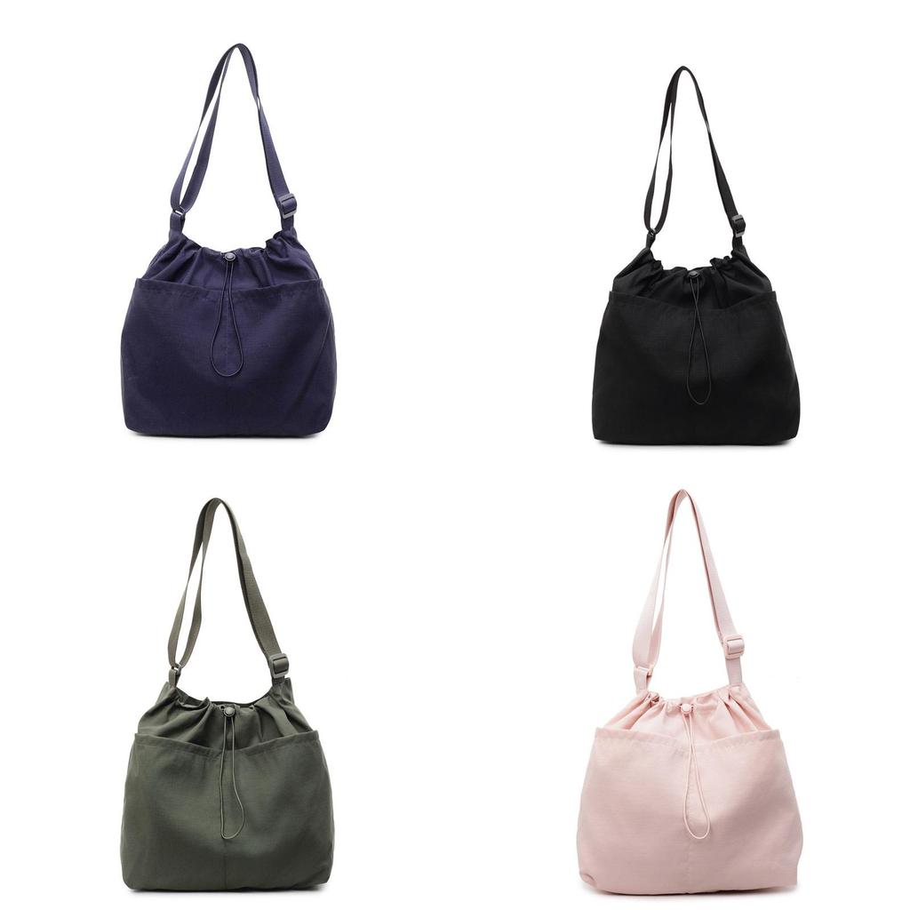 Soft Nylon Vertical Shape Shoulder Bag With Flap Closure For Daily Outings