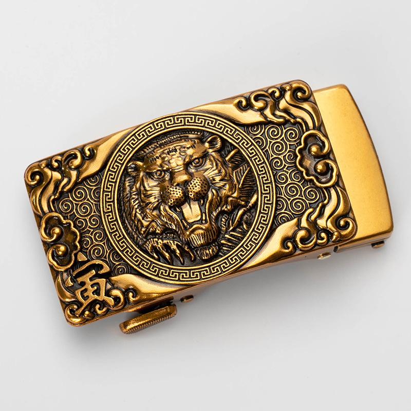 Zodiac Herren Automatik Gürtelschnalle Personalisiert Retro Kupfer 40cm Automatische Zinklegierung Gürtelschnalle