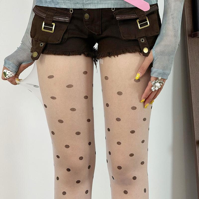 

Женские колготки 10D из нейлона в прозрачный горошек, уличная одежда в стиле Y2K, тонкие колготки, сексуальные прозрачные чулки 2025 One Size