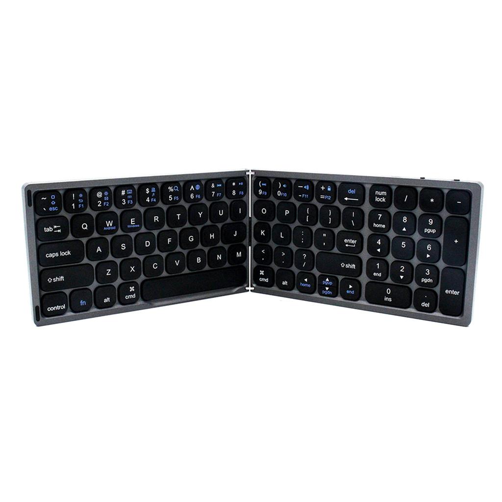 Foldable   Wireless Keyboard Portable Keyboard  -size Keyboard Support       Smartphone and Tablet Grey