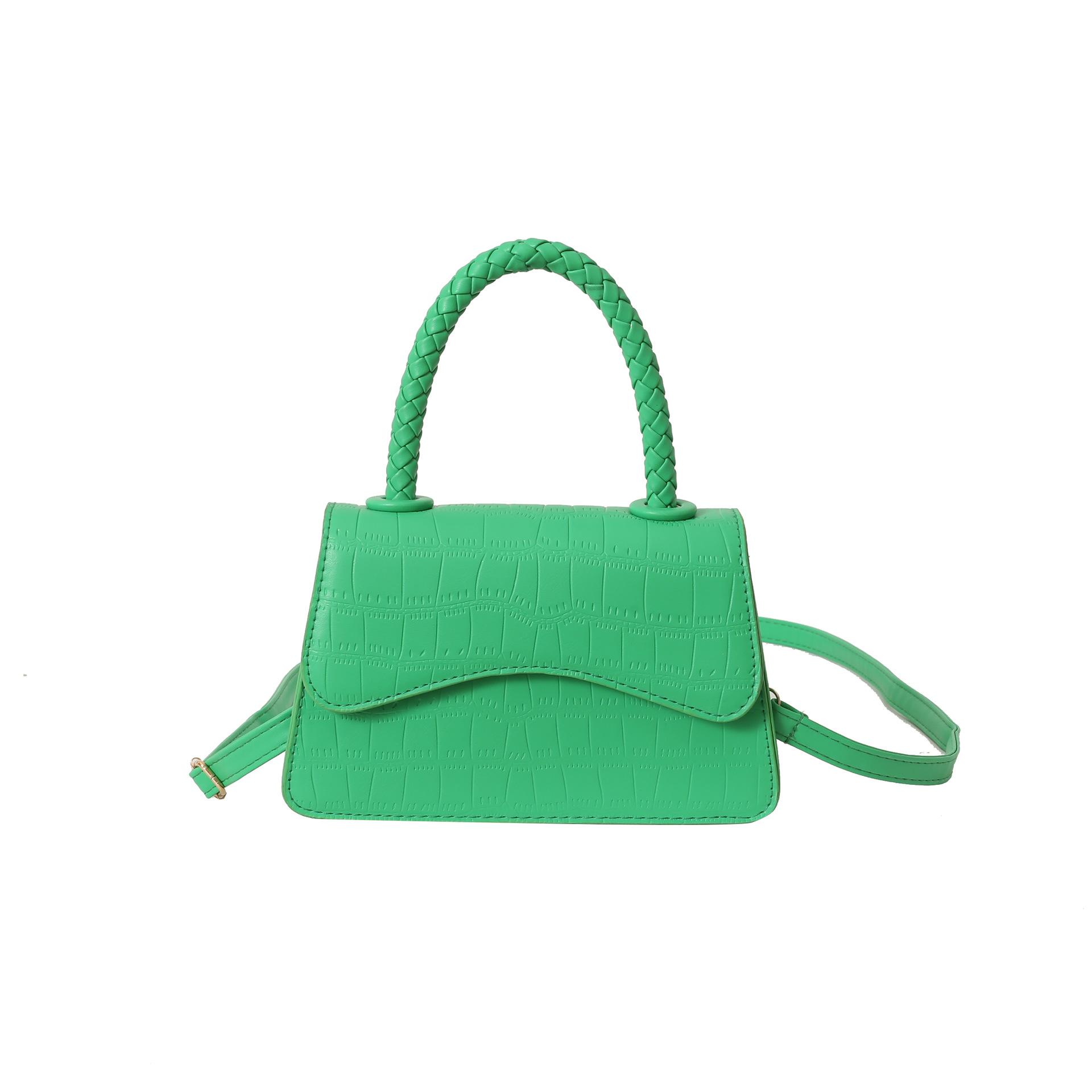 

Текстурована жіноча сумочка-ніша весна 2024 нова модна універсальна маленька квадратна сумка на одне плече tide зелений