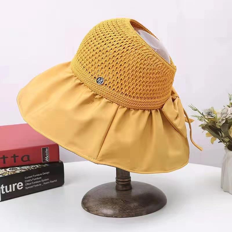 Fisherman's Hat Children's Spring and Autumn Outdoor Big Eaves Sunscreen Hat Versatile Double-sided Solid Color Foldable Sun Hat