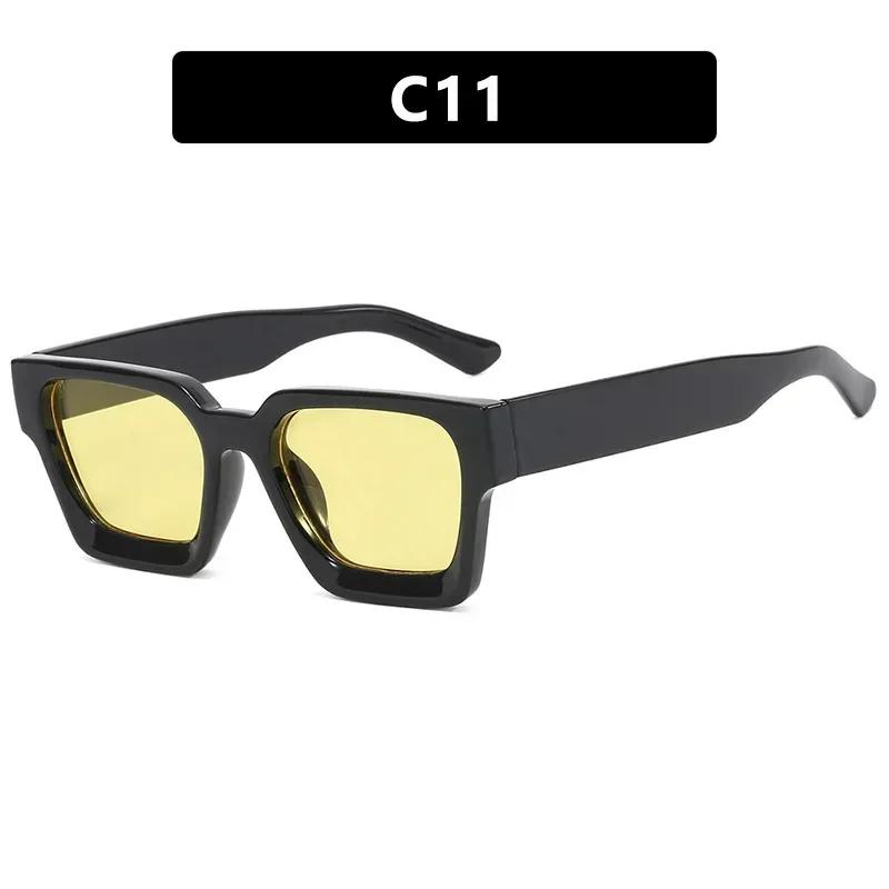 Trendy Square Wide Leg Sunglasses HD Gradient Lenses for Beach Parties Outdoor Travel Fashion Essential
