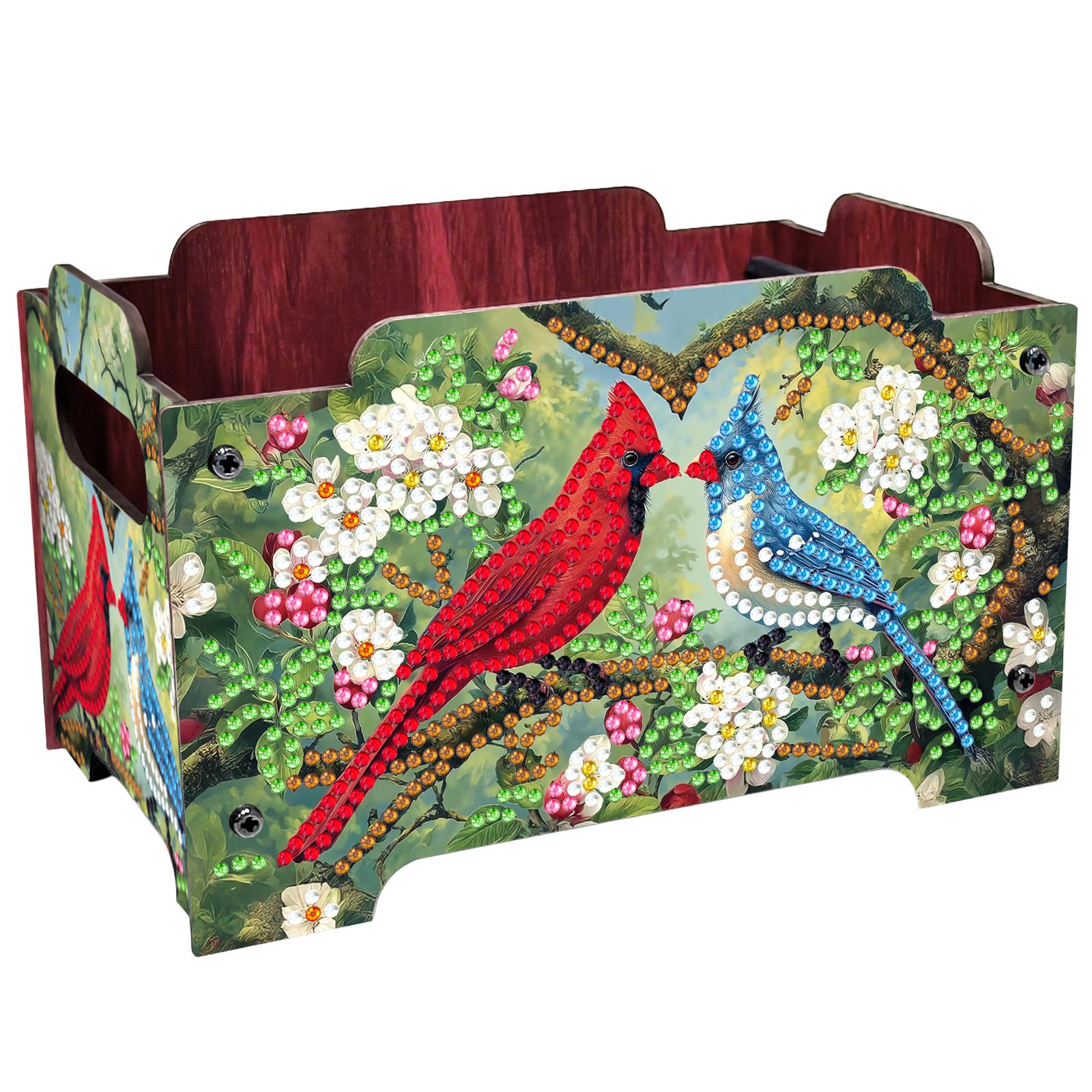 

Алмазная мозаика своими руками, стразы, декоративная коробка для хранения, хрустальный мозаичный контейнер для хранения, ручная сумка-клатч для хранения, для домашнего декора кардинал