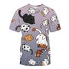 Cute Animal Series Short Sleeved 3D Digital Printed Short Sleeved Casual Top Shirt