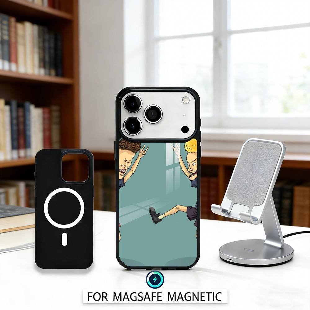 Cartoon B-Beavis And Butt-Head Phone Case For iPhone 17,16,15,14,13,12,Pro,Max For Magsafe Magnetic Wireless Charging