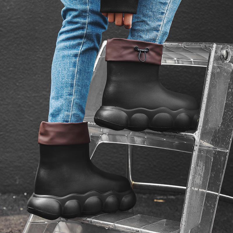Nuevas botas de lluvia impermeables de moda para mujer, lindas botas de lluvia salvajes para mujer, resistentes al desgaste al aire libre