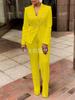 Women's Outerwear Blazer Long Sleeve Pants Set - Elegant Business Casual Outfit