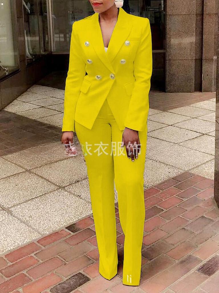 Women's Outerwear Blazer Long Sleeve Pants Set - Elegant Business Casual Outfit