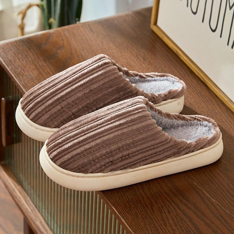 Shoes for Women Winter Home Women Slippers Furry Slippers Color Patchwork Cotton Slippers Female Indoor Non-slip Plush Slipper