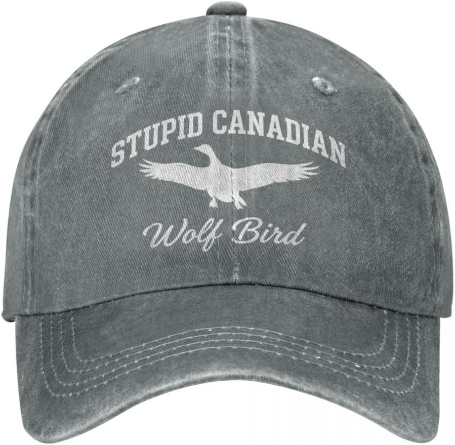 Stupidi Cappelli da Uccello Lupo Canadese per Uomo Nero Donna Divertenti Sporchi Classici Cappellini da Baseball per Donna Sporchi