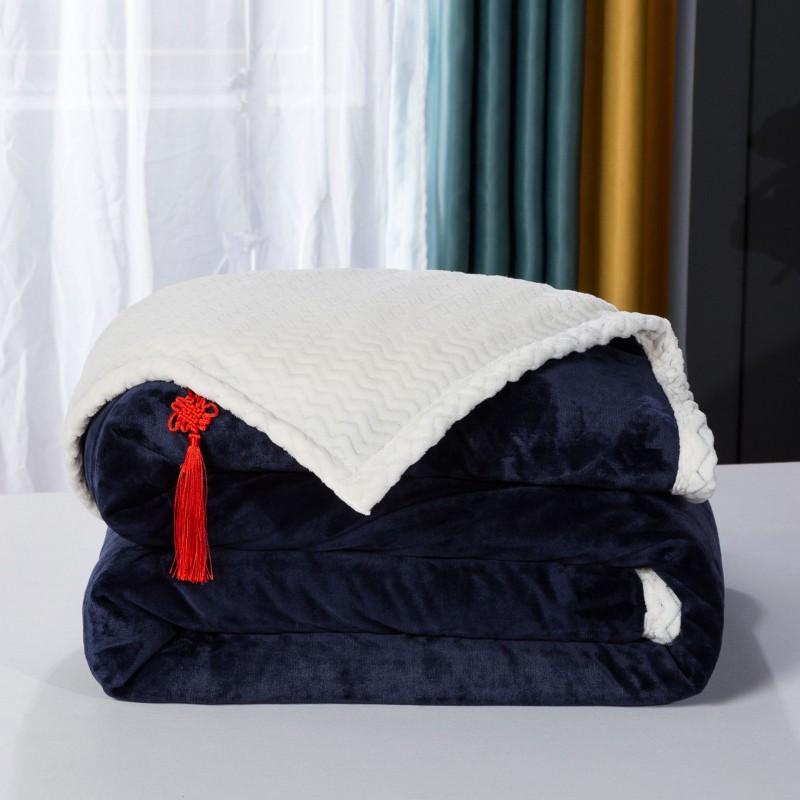 Double-Layer Thick Fleece Blanket Coral Velvet Throw Bed Office Sofa All Season Soft Warm