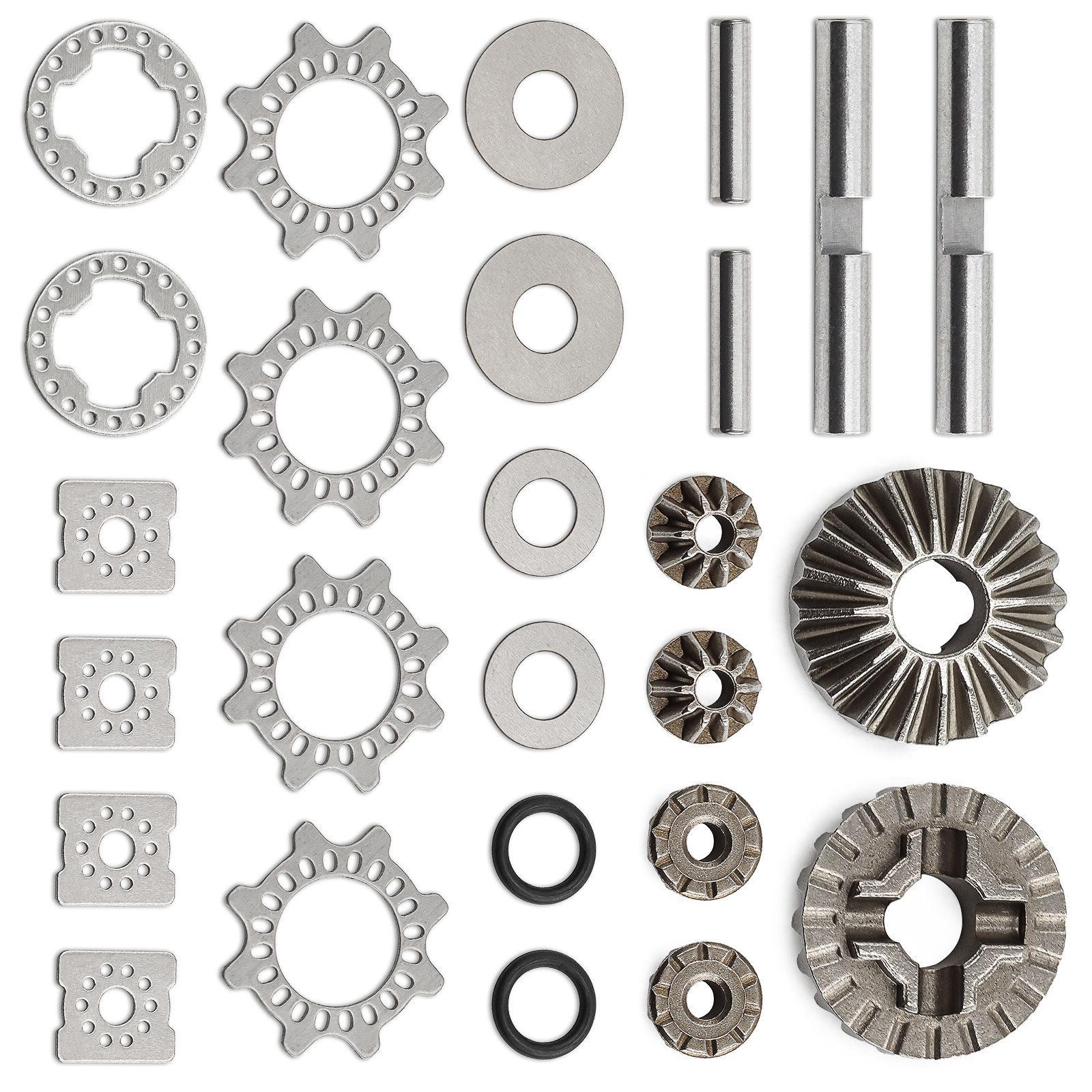 

Металевий передній та задній диференціал для 1/7 та 1/8 вантажівки, трактора, автомобіля, внутрішні частини, заміна для моделі автомобіля