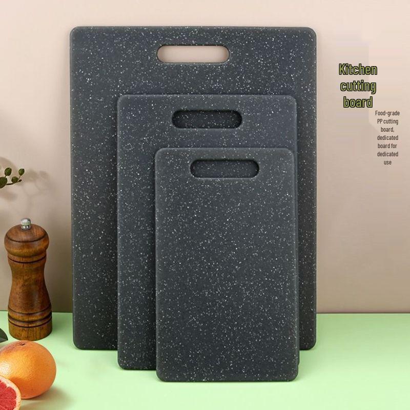 Sleek Black Double-Sided Cutting Board for Fruits & Vegetables - Durable Plastic, Ideal for Kitchen & Dormitory Use